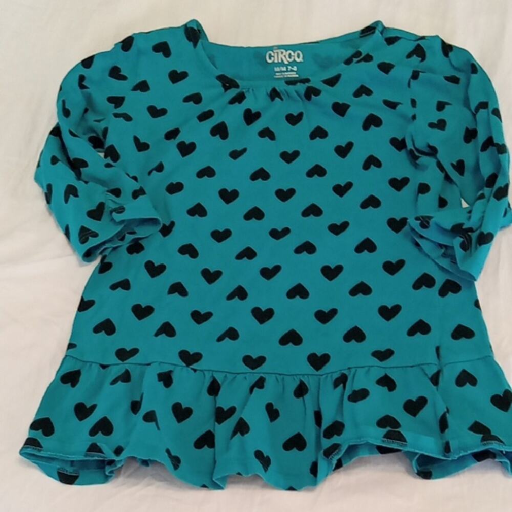 Circo Girls Size 7/8 Teal Heart Top. Athleisure, Casual, Cute